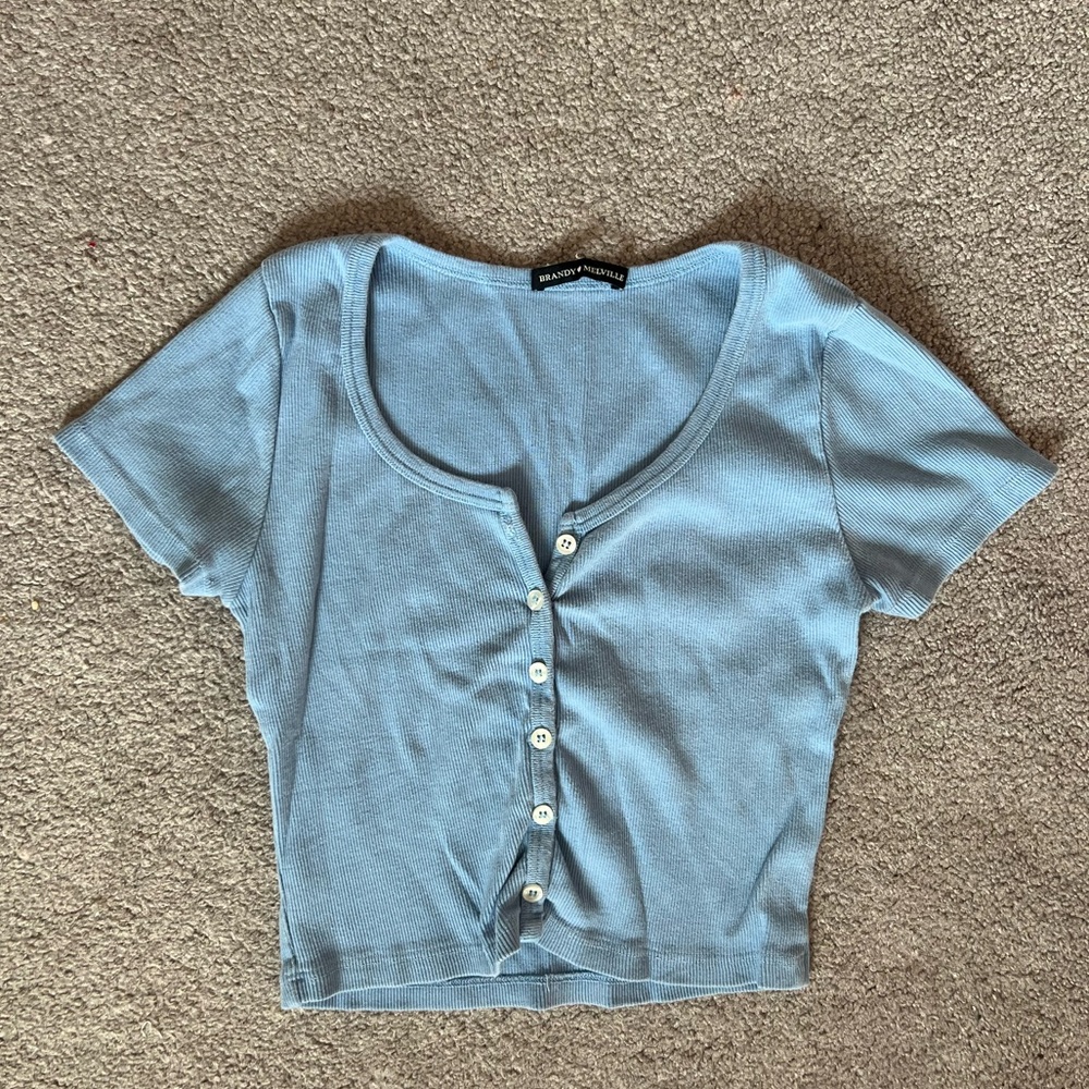 Baby clue Brandy Melville button down crop tee